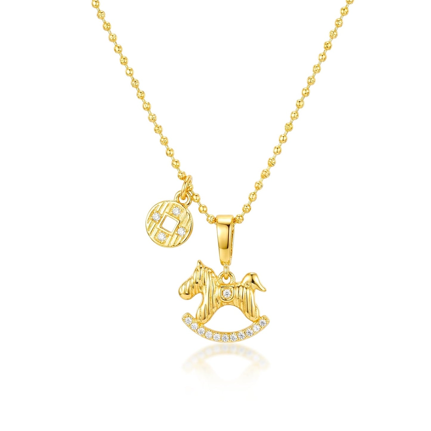 Tessalyn Gold Necklace for Women, 18K Gold Plated Horse Necklace, Dainty Horses Pendant, for Women Simple Jewelry