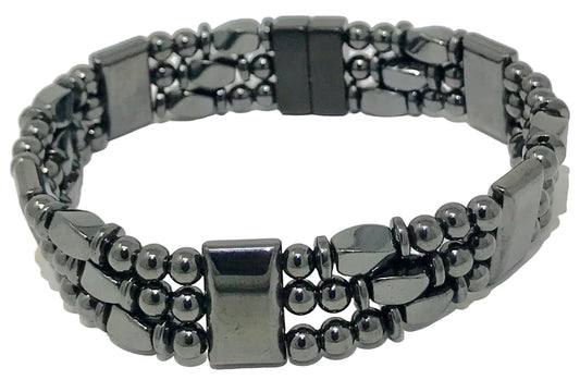 Tri-Power Magnetic Hematite Bracelet (9.75 Inches)