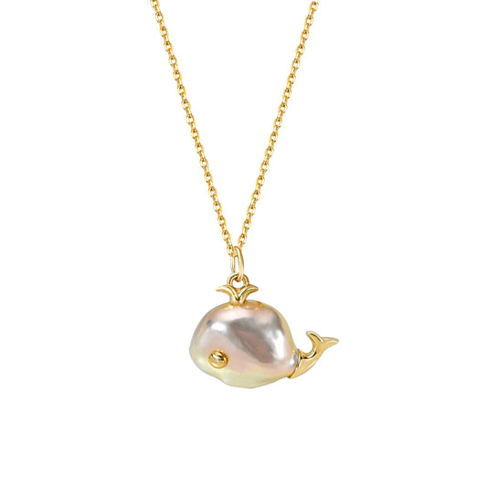 Hipearl Goldfish Pearl Necklace for Women 18k Gold-plated 14-20mm Freshwater Pearl Baroque Fish Necklace for Mom Daughter | Anniversary Birthday Gift | 18"+2.5" extender
