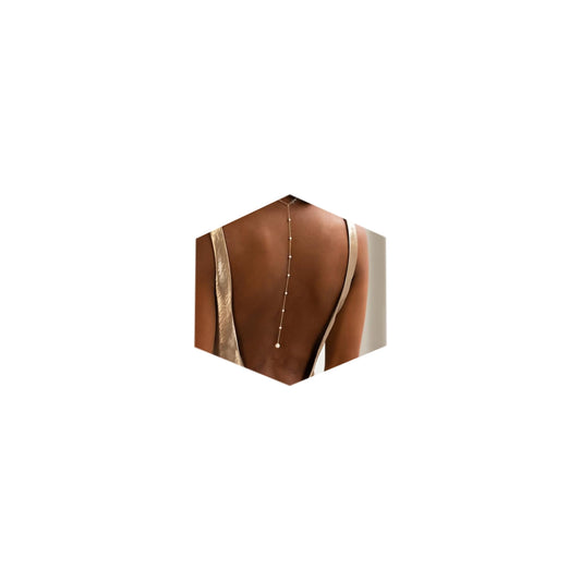 Longita Back Necklace Back Jewelry for Backless Dress Pearl Backdrop Necklace Long Body Chain for Backless Dress Sexy Dainty Elegant Body Chain Jewelry Women Prom Party Anniversary