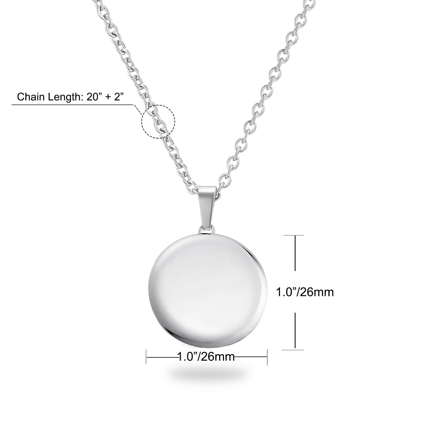PHOCKSIN Round Locket Necklace for Women with Picture Silver Circle Photo Necklace For Girlfriend Mothers Day Gifts for Women