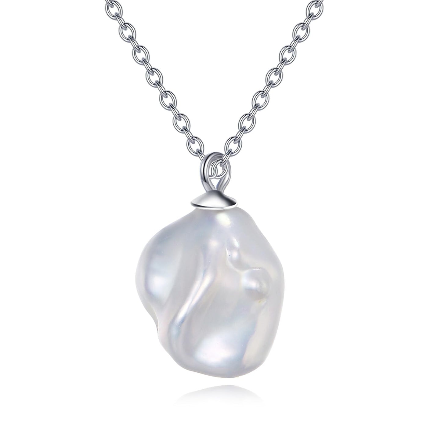 POPLYKE Baroque Pearl Necklace Sterling Silver Irregular Pearl Choker Necklace for Women Freshwater Cultured Pearls Wedding Bridesmaids Anniversary