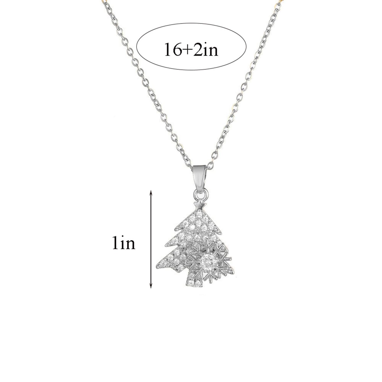 KONPJE Sunflower Fidget Necklace for Women Gold Moon Necklace Rotating Heart Necklaces Spinning Crystal Flower Anxiety Necklaces Crescent Moons Jewelry Accessories (Silver Tree)