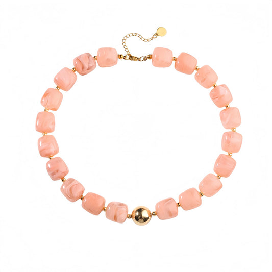joymiao Big Bead Necklace Chunky Beaded Necklaces for Women Acrylic Bead Choker Statement Necklace Handmade Summer Jewelry Gifts