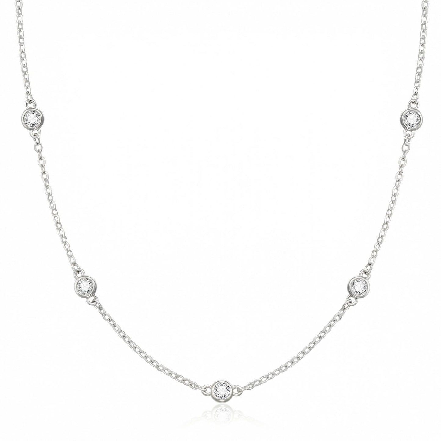 CUEZIY Dainty 14K Gold Plated Necklaces for Women Station Choker Necklace Cubic Zirconia Simulated Necklace Simple Cute Layering CZ Necklace Trendy Jewelry Gifts