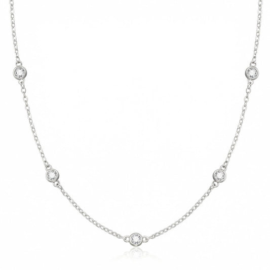 CUEZIY Dainty 14K Gold Plated Necklaces for Women Station Choker Necklace Cubic Zirconia Simulated Necklace Simple Cute Layering CZ Necklace Trendy Jewelry Gifts