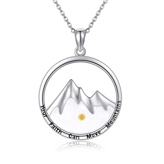 VLIEGEN Mustard Seed Necklace - Stainless Steel Faith Mountain Jewelry for Women & Men styleJ