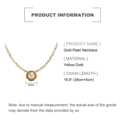 14K Gold Beaded Pearl Flower Choker Necklace for Women,Freshwater Cultured Pearl Pendant Necklaces,Fashion Jewelry Gift for Her (Style 4, 14K Gold)