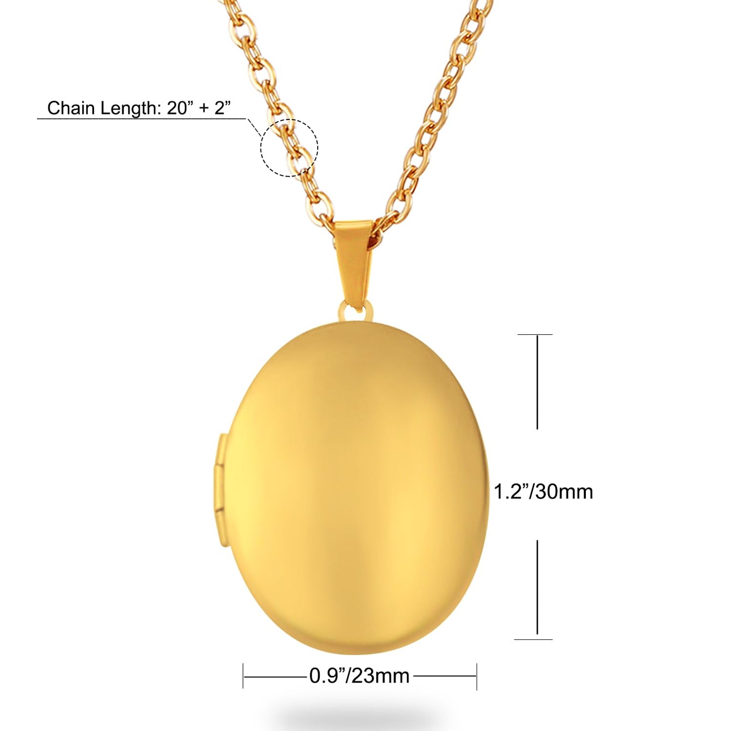 PHOCKSIN Gold Oval Locket Necklace For Women Locket Necklace that Hold Pictures For Girlfriend Best Gifts for Birthday Mothers Day