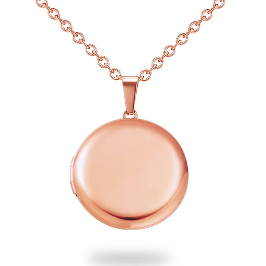 PHOCKSIN Rose Gold Round Lockets Necklace for Girlfriend Locket Necklaces that Holds 2 Pictures Memorial Lockets for Women
