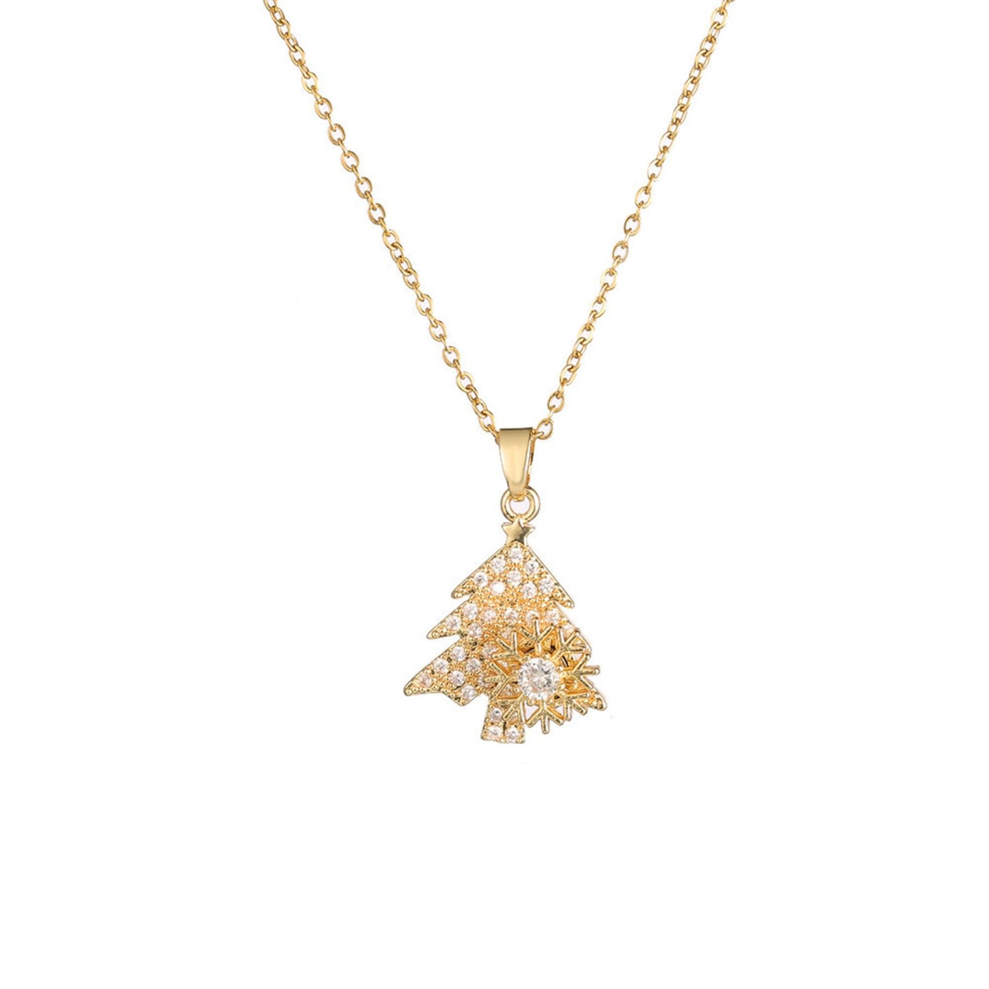 KONPJE Sunflower Fidget Necklace for Women Gold Moon Necklace Rotating Heart Necklaces Spinning Crystal Flower Anxiety Necklaces Crescent Moons Jewelry Accessories (Gold Tree)