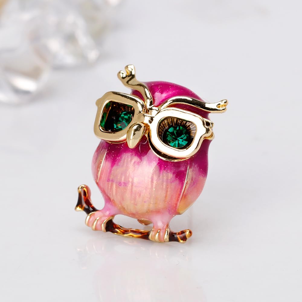 Enamel Owl Brooch for Women Cute Owl Pin Animal Brooch Birthday Holiday Gift for Wife Girlfriend Mother
