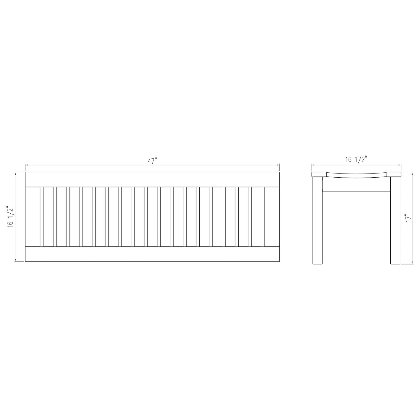 Cambridge Casual Caterina Teak Wood 6-Piece Outdoor Dining Set with Backless Bench, Navy