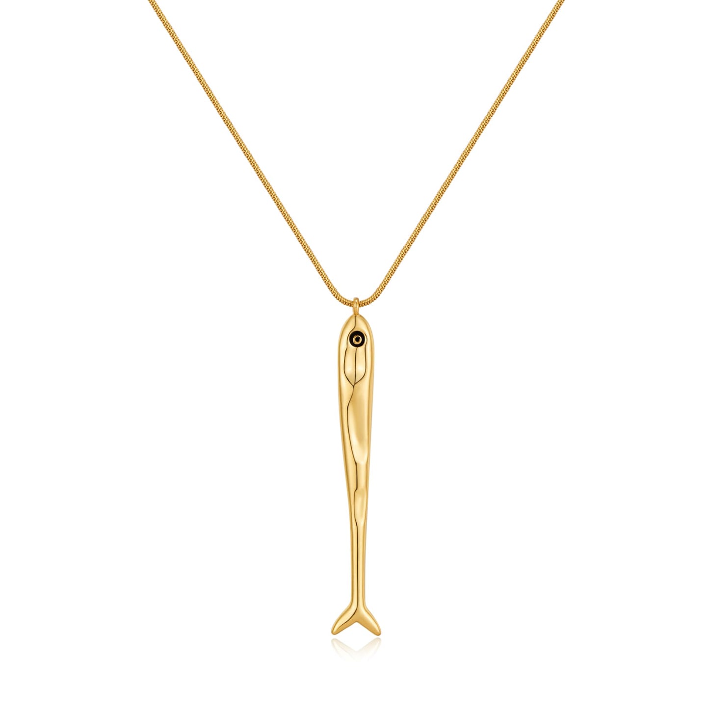 Lnmoieu Gold Fish Necklace for Women Beach Charm Pendant Ocean Jewelry