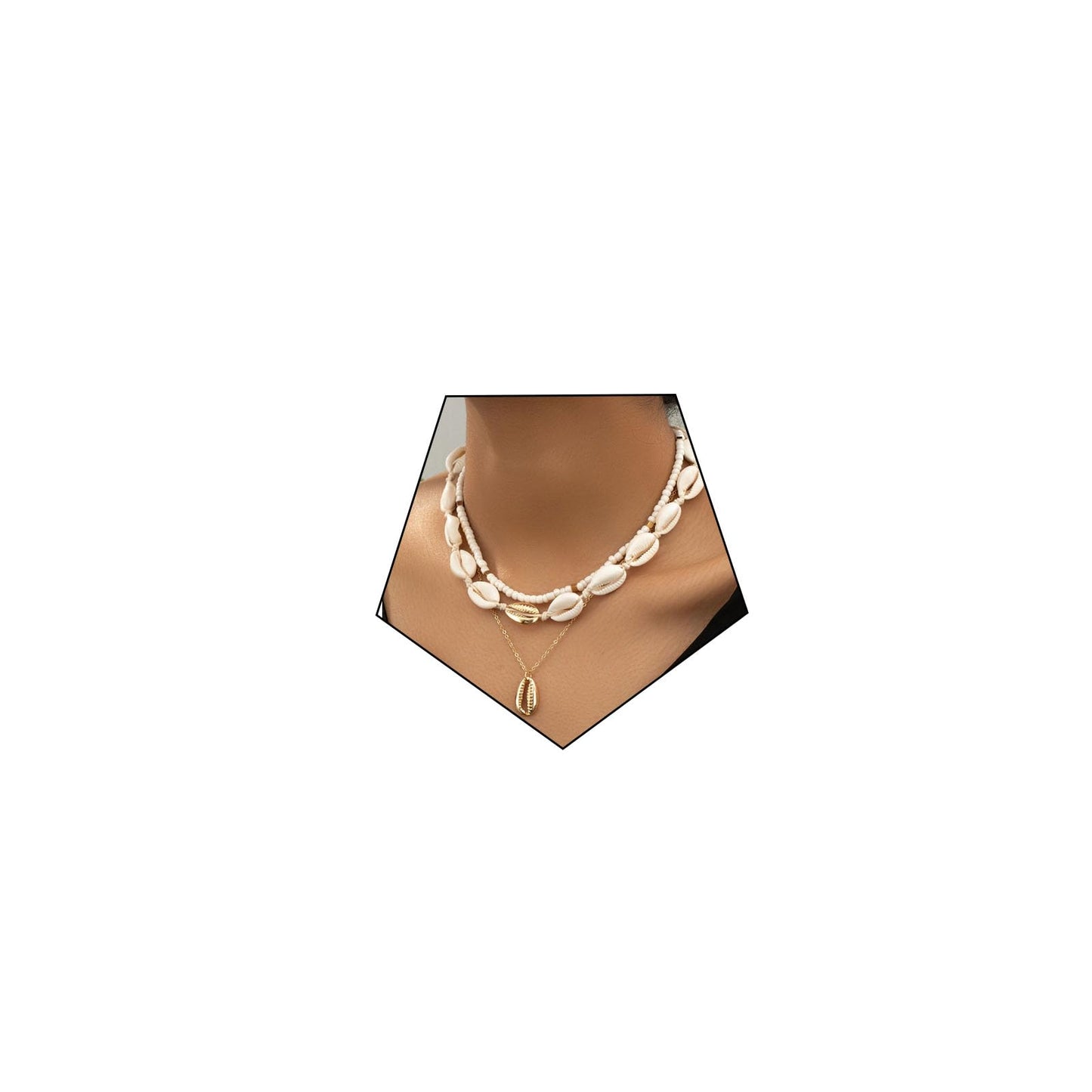 Luolinice Seashell Necklace for Women Gold Natural Cowrie Shell Pendant Necklace Shell Charm Necklace Beach Bohemia Jewelry