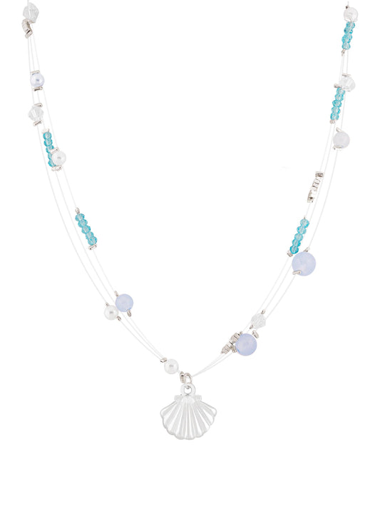 OJERRY Summer Cutecore Mermaidcore Ocean Hologram Seashell Necklace Sea Shell Cool Necklaces Jewelry Accessories Essentials for Women Coconut Beach Aesthetic Outfit Inspo