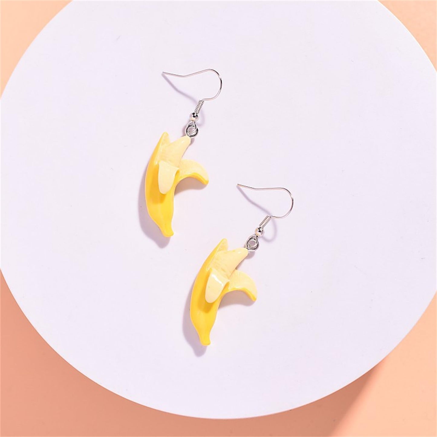 Yellow Banana Resin Dangle Drop Earrings for Women Funny Creative 3D Lifelike Imitation Summer Tropical Sweet Peeled Fruit Banana Food Lightweight Earrings for Beach Holiday Jewelry Gifts (Yellow)