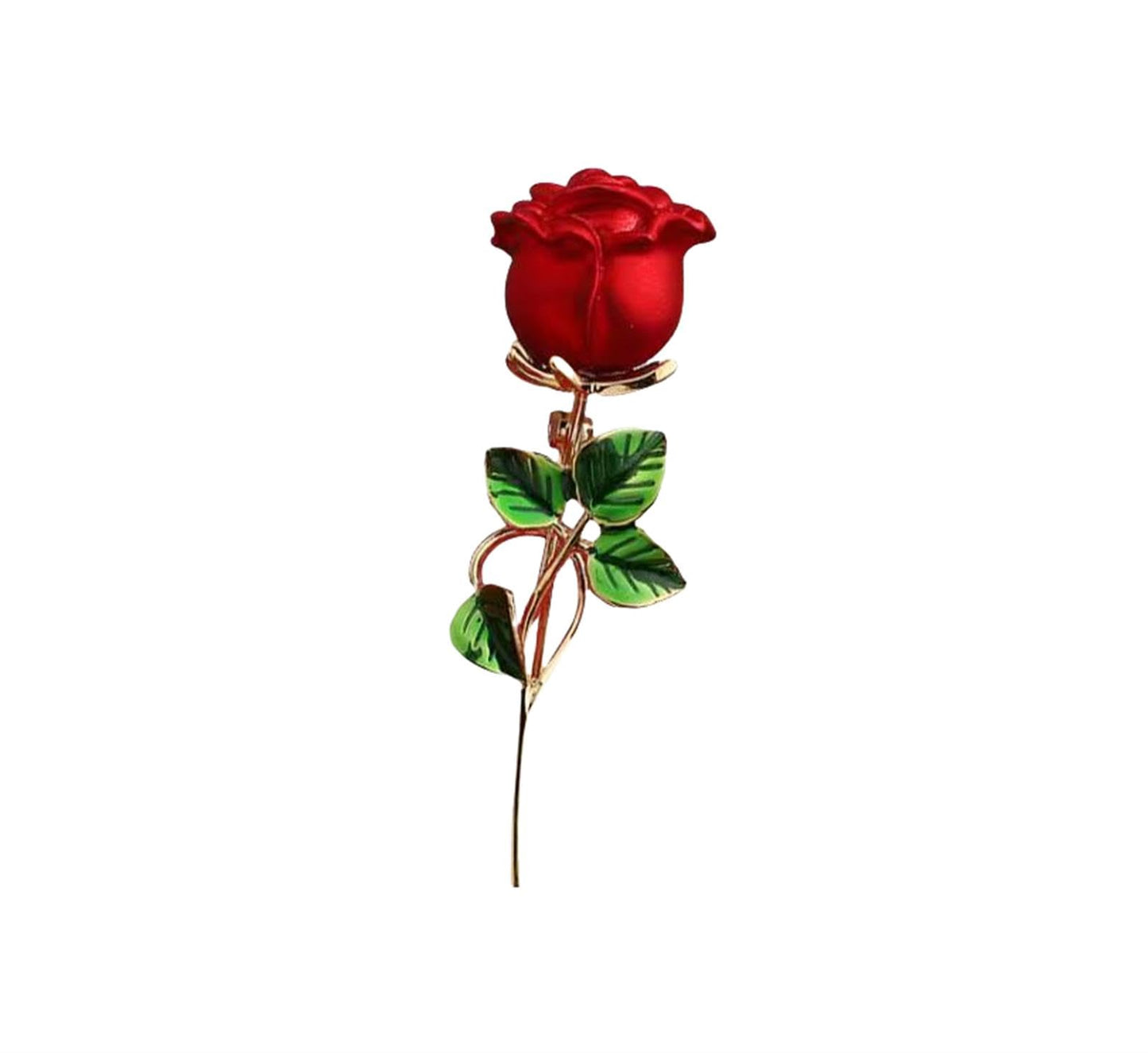 Rose Flower Brooch Elegant Red Rhinestone Crystal Rose Lapel Pin Dress Accessories Jewelry-red C
