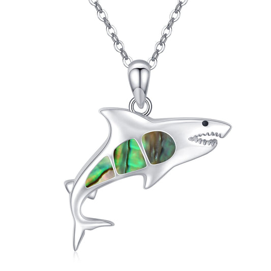 KoyeKei Shark Necklace for Women 925 Sterling Silver Shark Pendant Ocean Necklace Beach Jewelry Graduation Gifts for Mom Wife Sister Girlfriend Shark Lovers