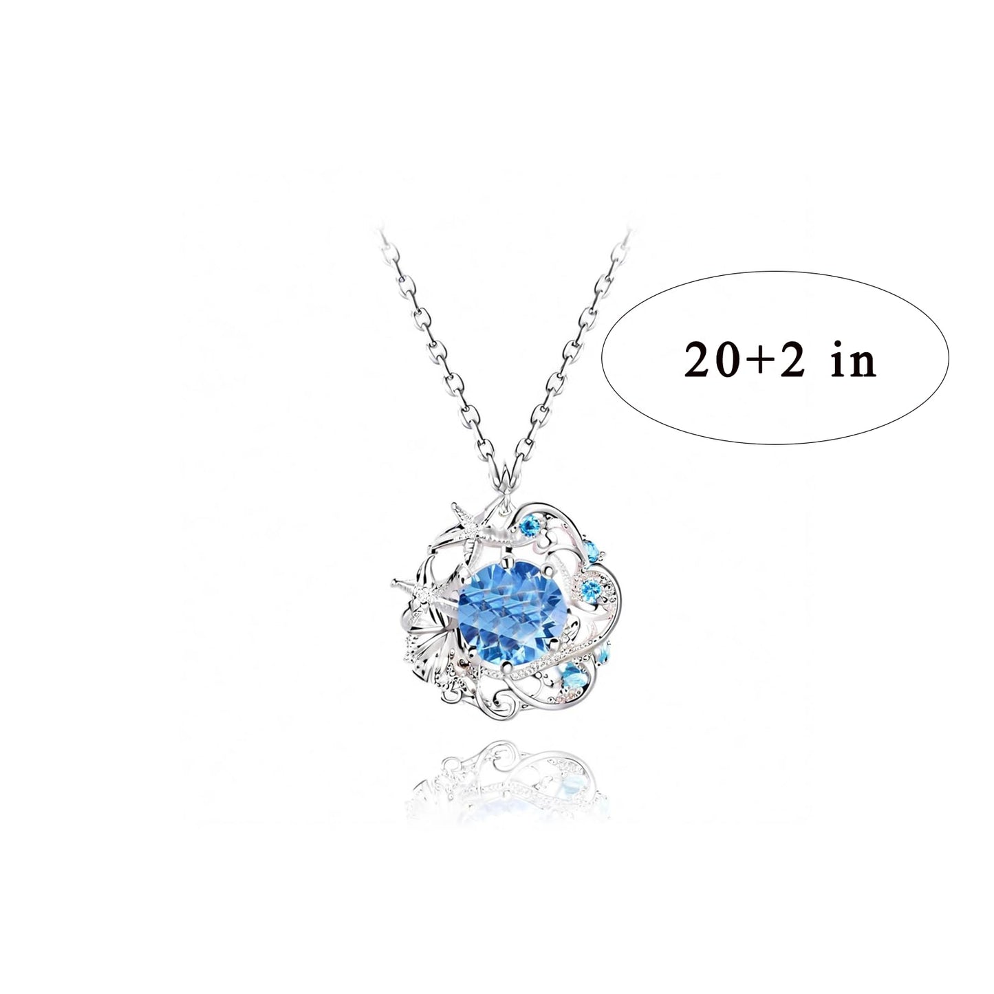 Crystal Shell Necklace for Women Gold Silver Gemstone Sea Beach Necklace Rhinestone Starfish Wave Pendant Necklace Adjustable Ruby Sapphire Necklace Spring Summer Beach Jewelry Accessories (summer)