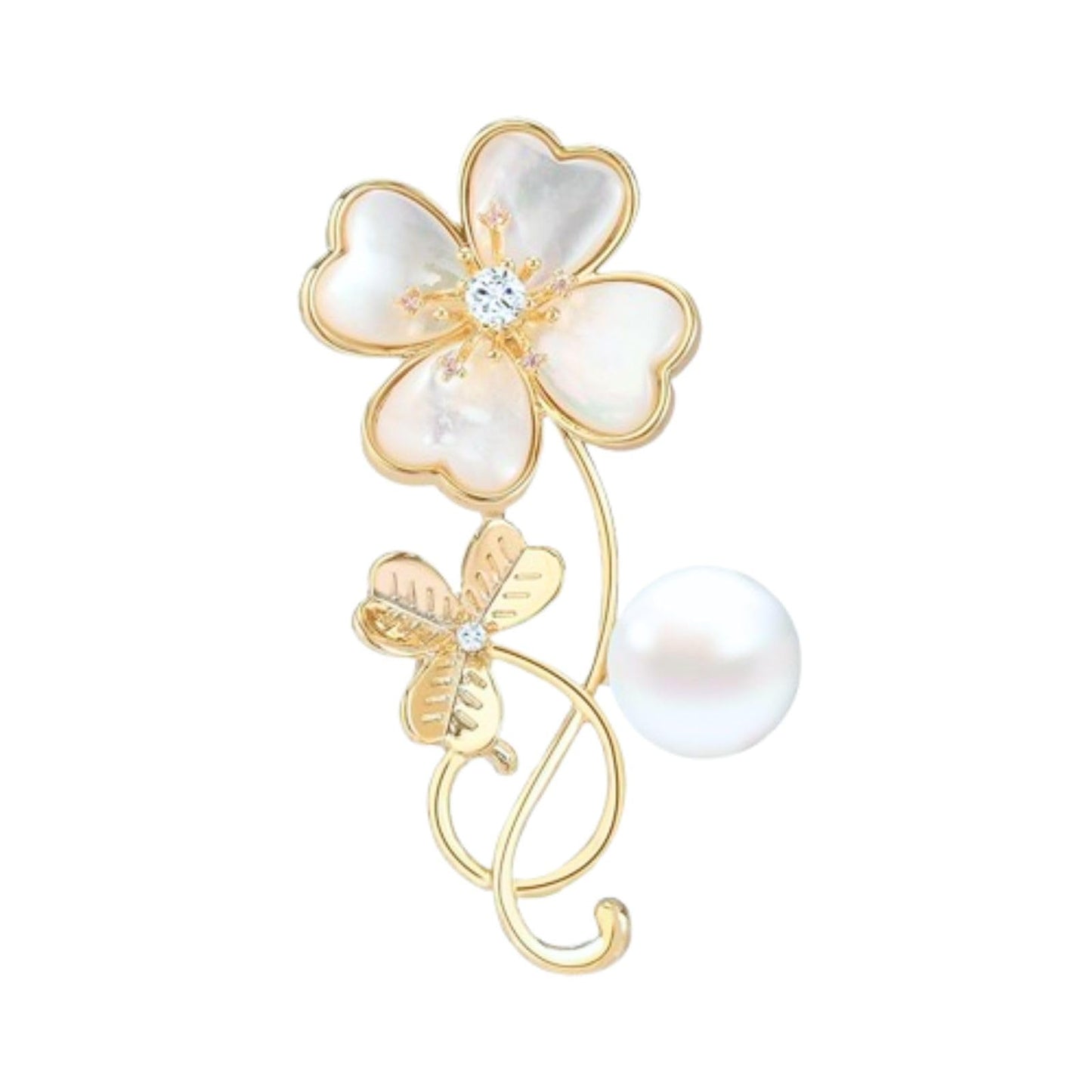 EMEGCY Four Leaf Clover Brooch for Women Lucky Clover Brooch Pin 18K Gold Plated 4 Leaf Clover Lapel Pin Jewelry for Mom Wife Birthday Anniversary Christmas