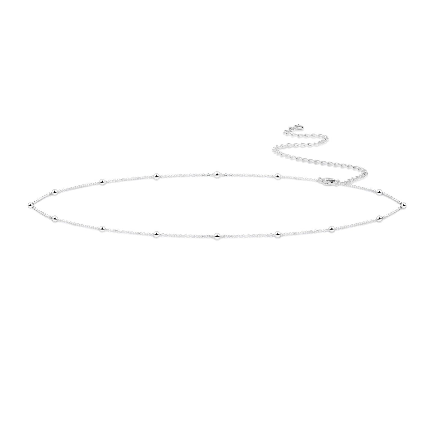 Waist Chain for Women 14K Silver Plated Body Jewelry Waist Beads Chains Bead Link Silver Belly Chain Belly Belt Body Chains Adjustable Sexy Bikini Body Jewelry Daily Belts Gifts for Women