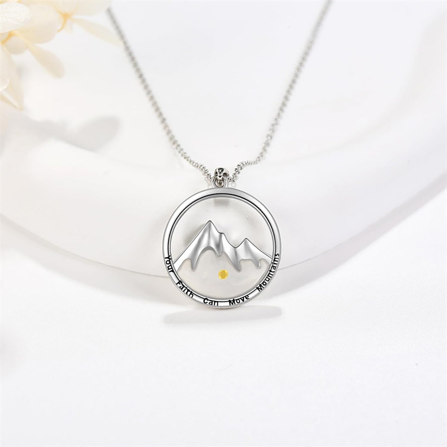 VLIEGEN Mustard Seed Necklace - Stainless Steel Faith Mountain Jewelry for Women & Men styleJ