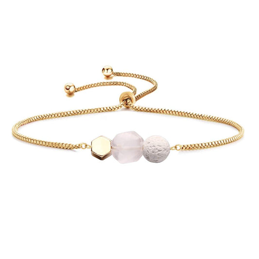 Jardme Essential Oil Diffuser Bracelets, 14K Gold Link Bracelets for Women, Birthday Gifts for Women Mom