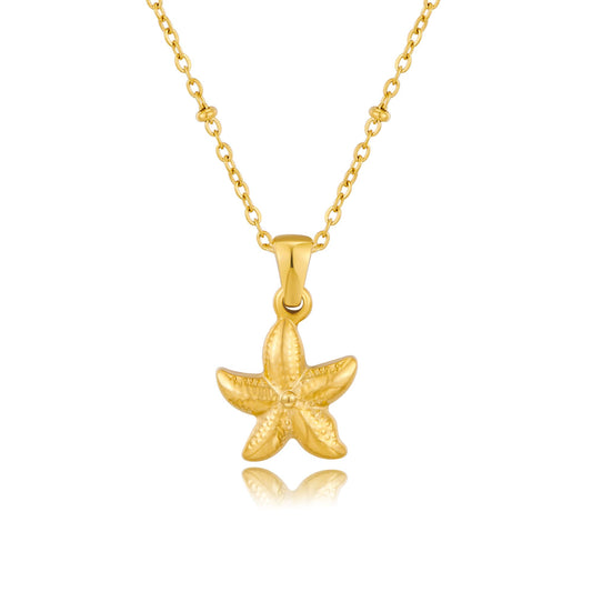 INNERDIVA Gold Starfish Necklace for Women Boho Necklaces Summer Beach Necklace Jewelry Present