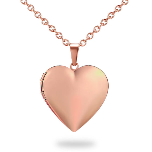 PHOCKSIN Rose Gold Heart Lockets Necklace for Girlfriend Locket Necklaces that Holds 2 Pictures Memorial Lockets for Women