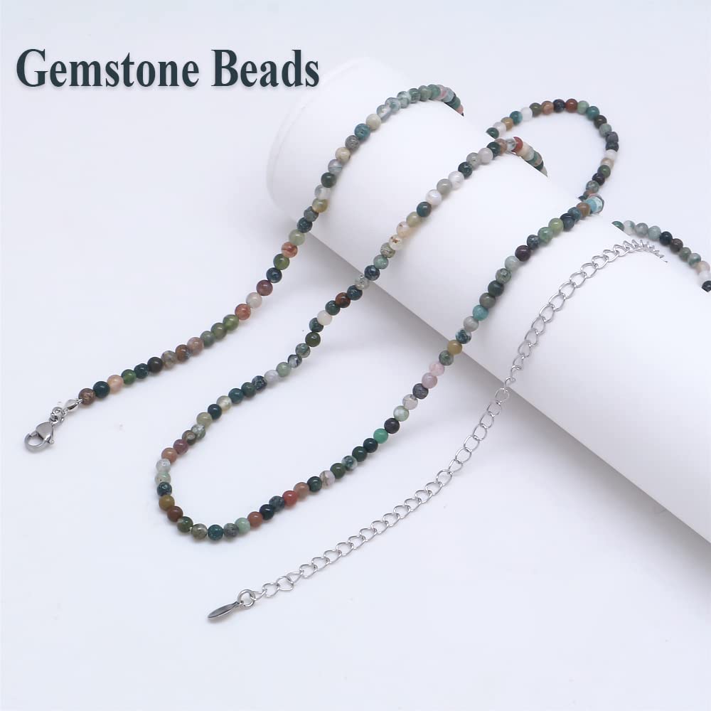 Waist Beads for Women, Gemstone Belly Chain Adjustable Beach Waist Jewelry Body Accessories for Women Girls Crystal Beaded Waist Chains (Indian Agate)