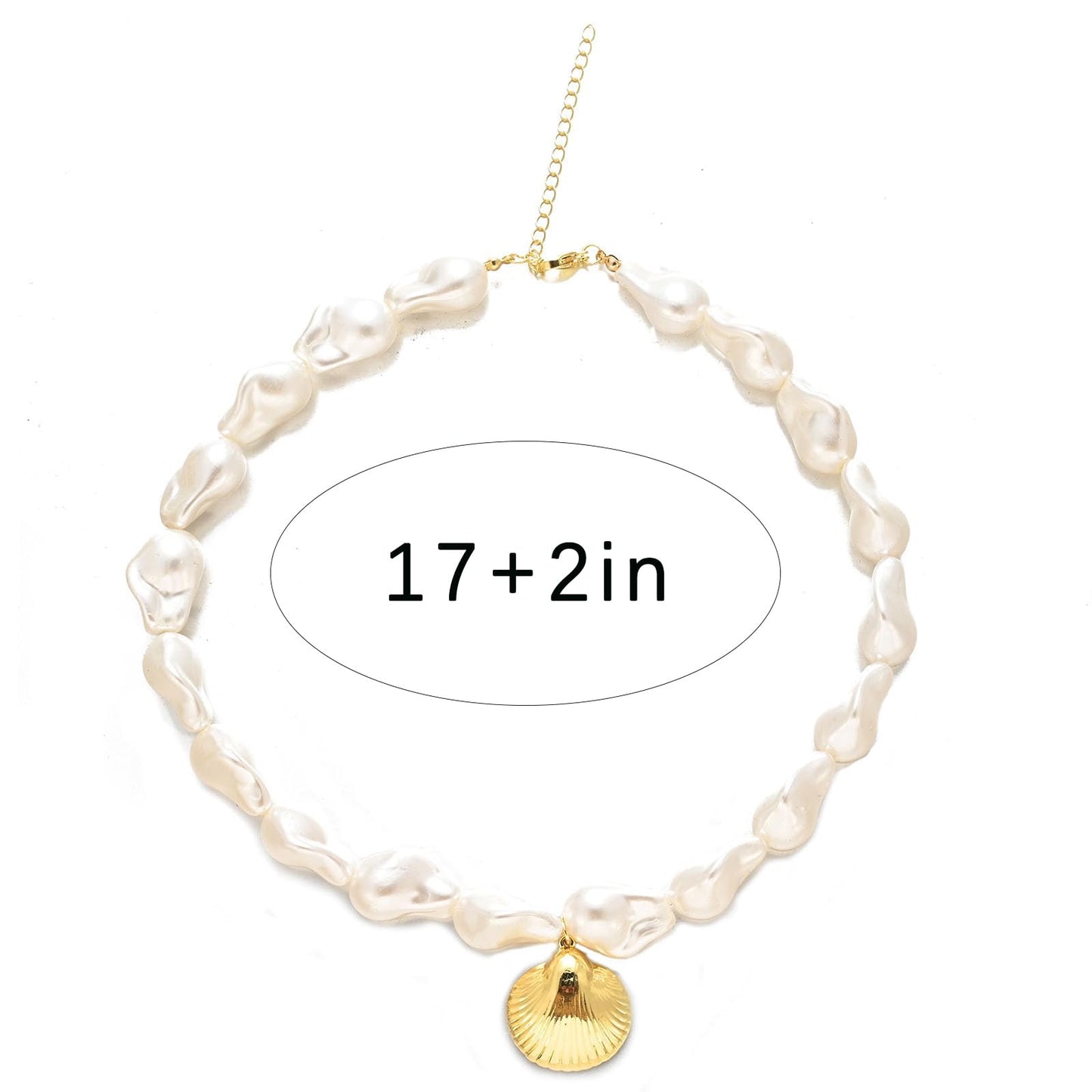 Starfish Pearl Necklace for Women Baroque Pearl Starfish Necklace Bubble Star Statement Necklaces Adjustable Baroque Star Necklaces Summer Fashion Jewelry Accessories (shell)