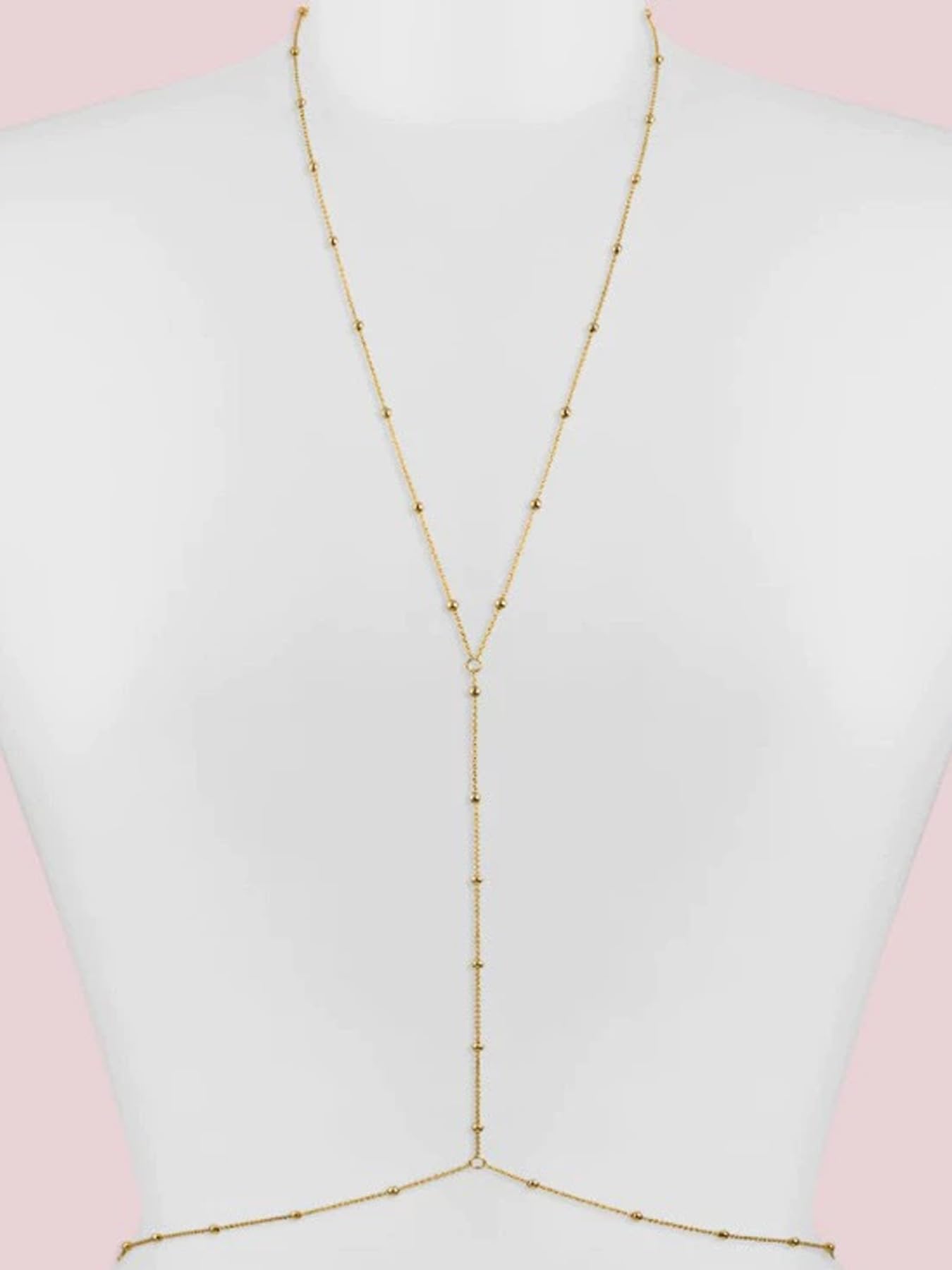 MODRSA Gold Body Chain Jewelry for Women Body Jewelry for Women Sexy Dainty Waist Chain Bra Chains Lingerie Bikini Gold Chest Chains Bodychain Trendy Simple