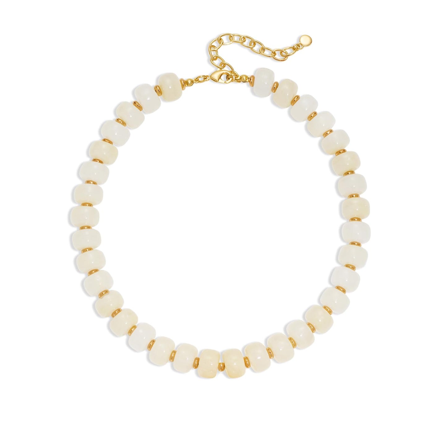HolidayQbee Beaded necklace for Women Boho Bead Chunky Necklace Big White Bead Necklace Fashion Trendy Summer White Resin Beaded Necklaces Jewelry Gifts