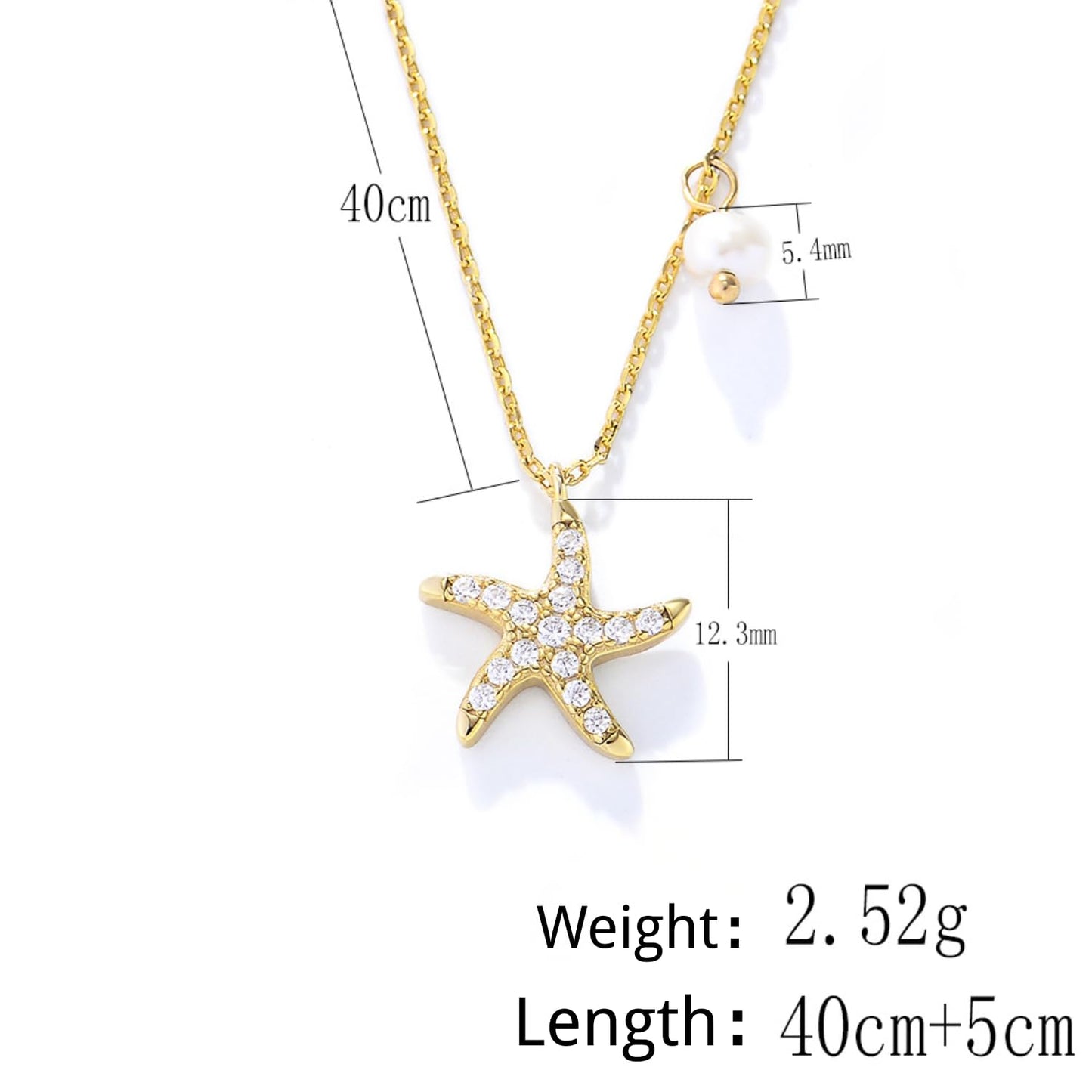 S925 Sterling Silver Starfish Necklace with Fresh Water Pearl, Sparkling Pave Zirconia Sea Star Pendant, Dainty 14K Gold Plated Asymmetric Choker, Ocean Beach Inspired Jewelry Gift for Women (sliver)