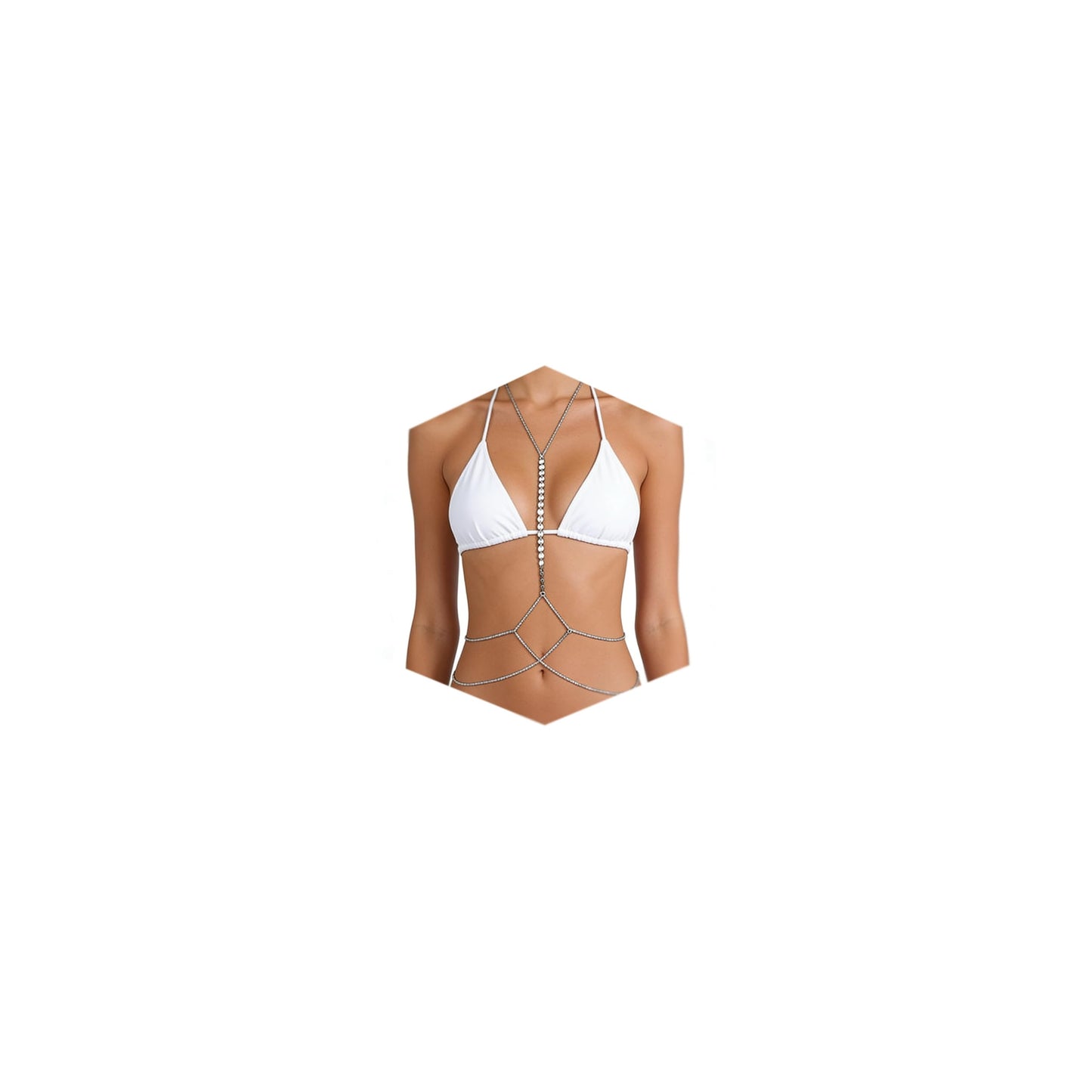 Longita Silver Body Chain Jewelry for Women Body Jewelry for Women Sexy Bikini Bra Chains Summer Holiday Accessories Trendy Dainty no Tarnish Waterproof
