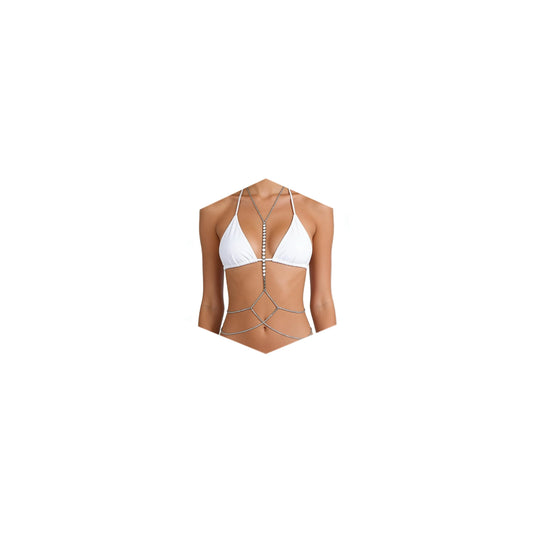 Longita Silver Body Chain Jewelry for Women Body Jewelry for Women Sexy Bikini Bra Chains Summer Holiday Accessories Trendy Dainty no Tarnish Waterproof