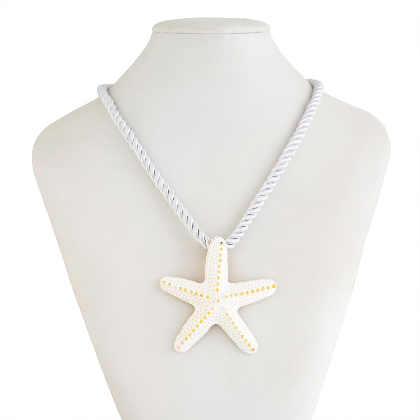 Nojess Starfish Necklace for Women Large Star Pendant Necklaces Beach Necklaces Statement Chunky Necklaces Summer Holiday Beach Party Jewelry (White Starfish Necklace)
