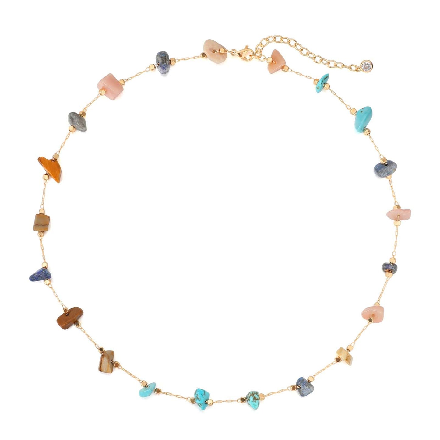 LOLAR RAY Turquoise Jewelry for Women - 14K Gold Plated Colorful Choker Boho Necklaces for Women Summer Beach Boho Choker Bead Gift