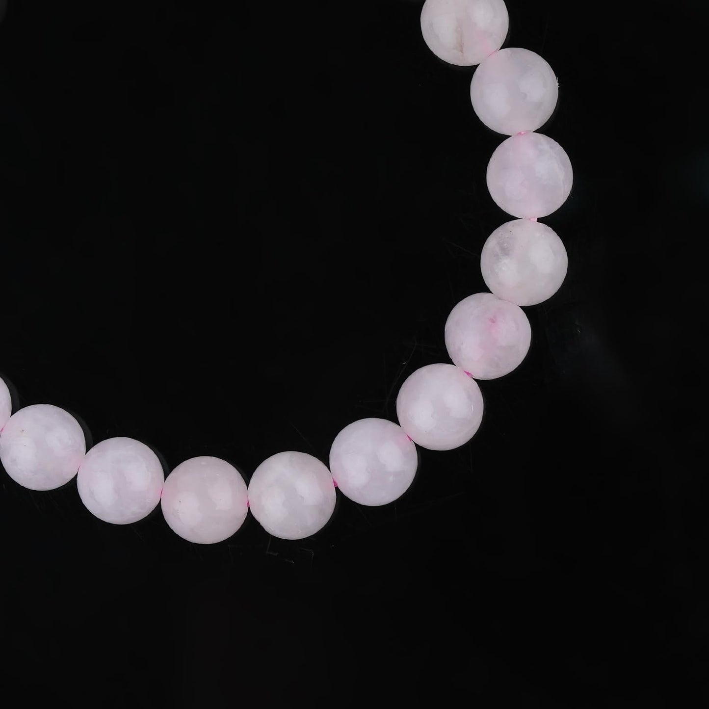 CRYSTALINES Buddha Charm Stretchable Braceclet, Natural Rose Quartz Gemstone Beads, Plain Round Stones, Handmade Boho Strech Bracelet, Adjustable Spiritual Healing Crystal Unisex Jewelry Gift