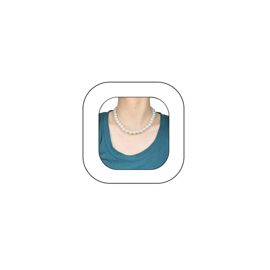 Imitation Pearl Necklace for Women Round Bead Beaded Pearl Choker Necklace Bead Pearls Necklaces Trendy Jewelry Gift 2.5 3 4 5 6 7 8 10 12 MM (10 mm)