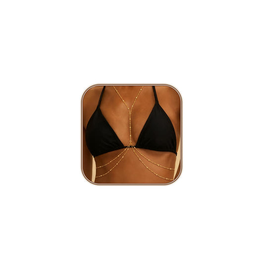 HERIER 14K Gold Plated Body Chain for Women Layered Beads Chain Adjustable Sexy Beach Body Jewelry Belly Waist Chain Jewelry for Women Gifts