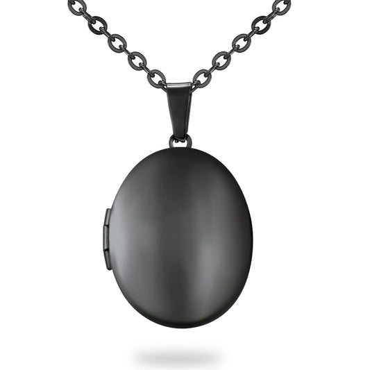 PHOCKSIN Black Oval Locket Necklace For Women Locket Necklace that Hold Pictures For Girlfriend Best Gifts for Birthday Mothers Day