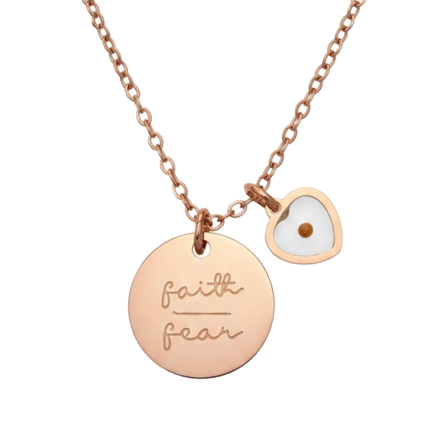 VLIEGEN Mustard Seed Necklace - Stainless Steel Faith Mountain Jewelry for Women & Men styleP