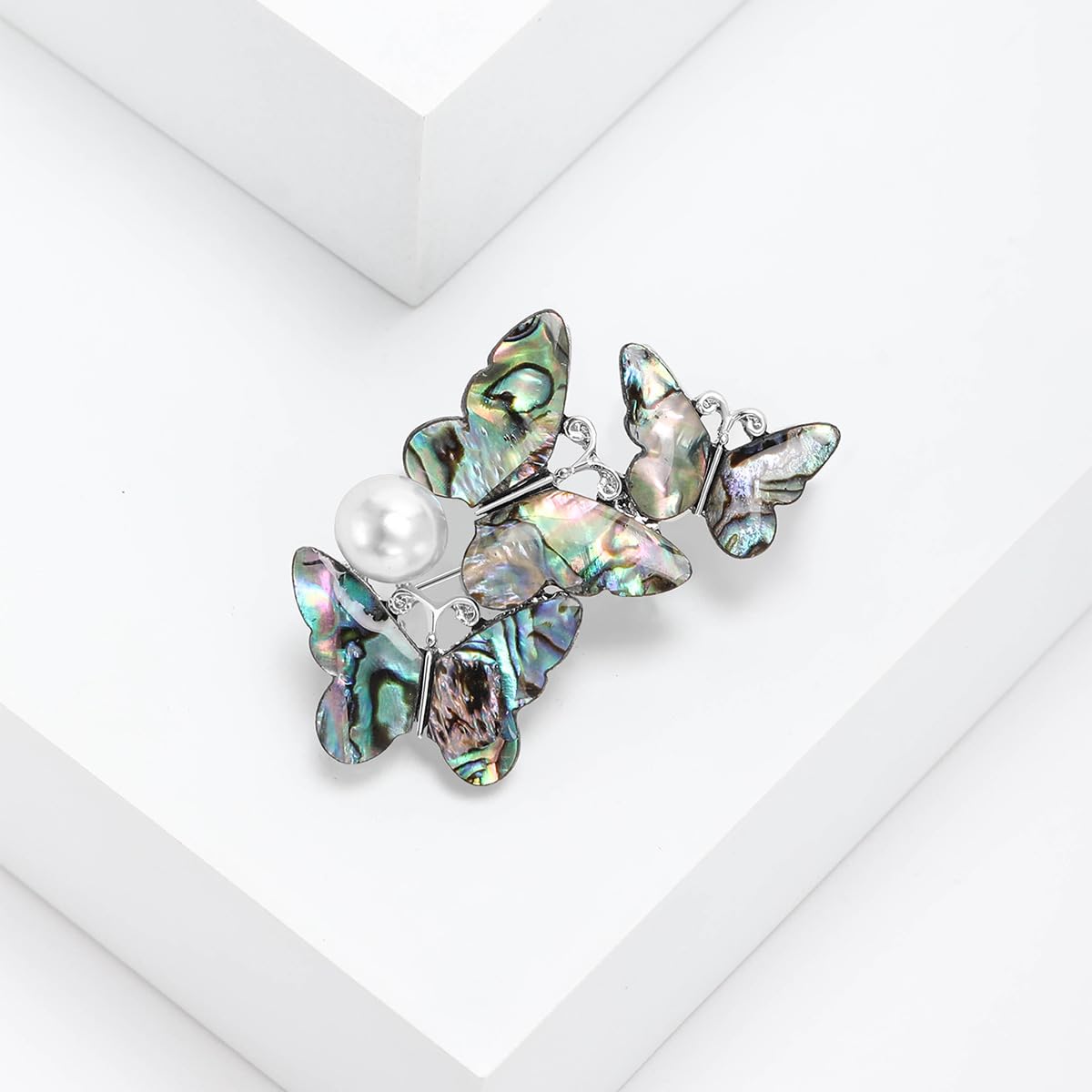 LuvQaze Abalone Shell Butterfly Brooch for Women Butterfly Pin Holiday Birthday Gift for Girlfriend Wife Mother
