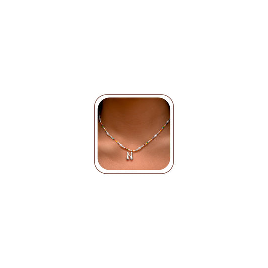 Ritach Initial Necklaces for Women - Letter Necklace Initial N Necklaces for Women Trendy Dainty Silver Necklace for Women Jewelry
