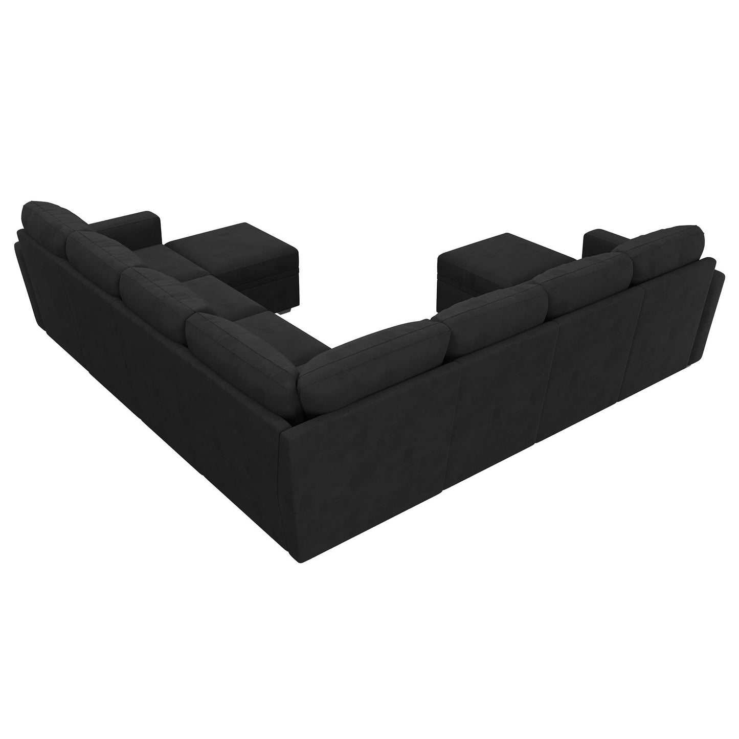 HONBAY Modular Sectional Sleeper Sofa with Pull Out Couch, Oversized U Shaped Sleeper Pull Out Bed with Storage Sectional Couches for Living Room - Black