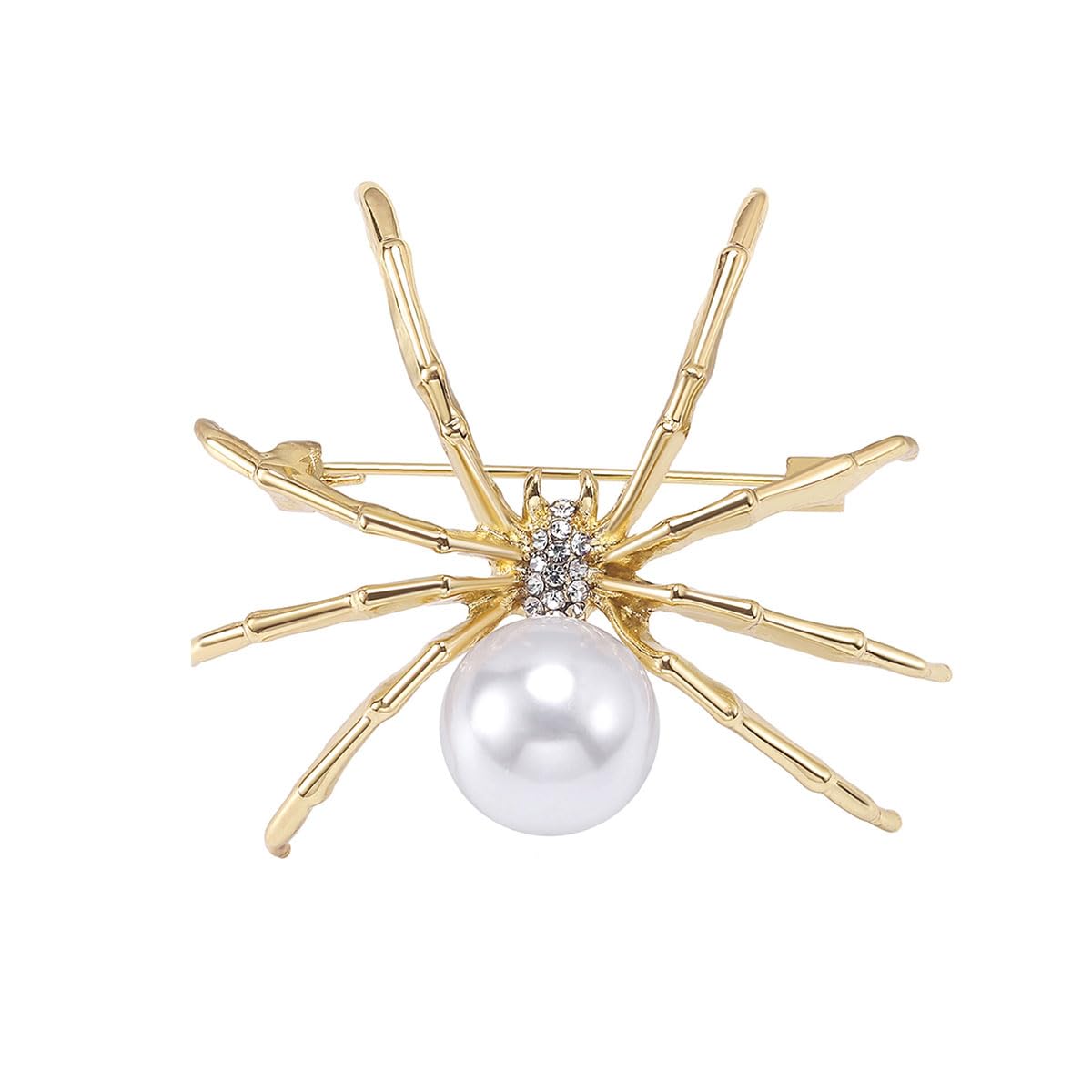18K Gold Plated Spider Brooch for Women Pearl Spider Pin Zircon Spider Jewelry Birthday Mother's Day for Mother Daughter Girlfriend