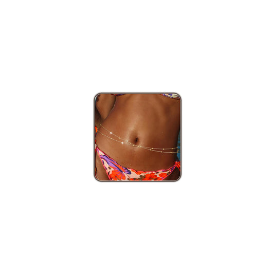 Gold Body Chain for Women Layered Beaded Belly Waist Chain Sexy Bikini Beach Jewelry for Women Waterproof Cute Hips Stomach chain Belt Summer Vacation Accessories Gift For Her Bohemian Boho Jewelry