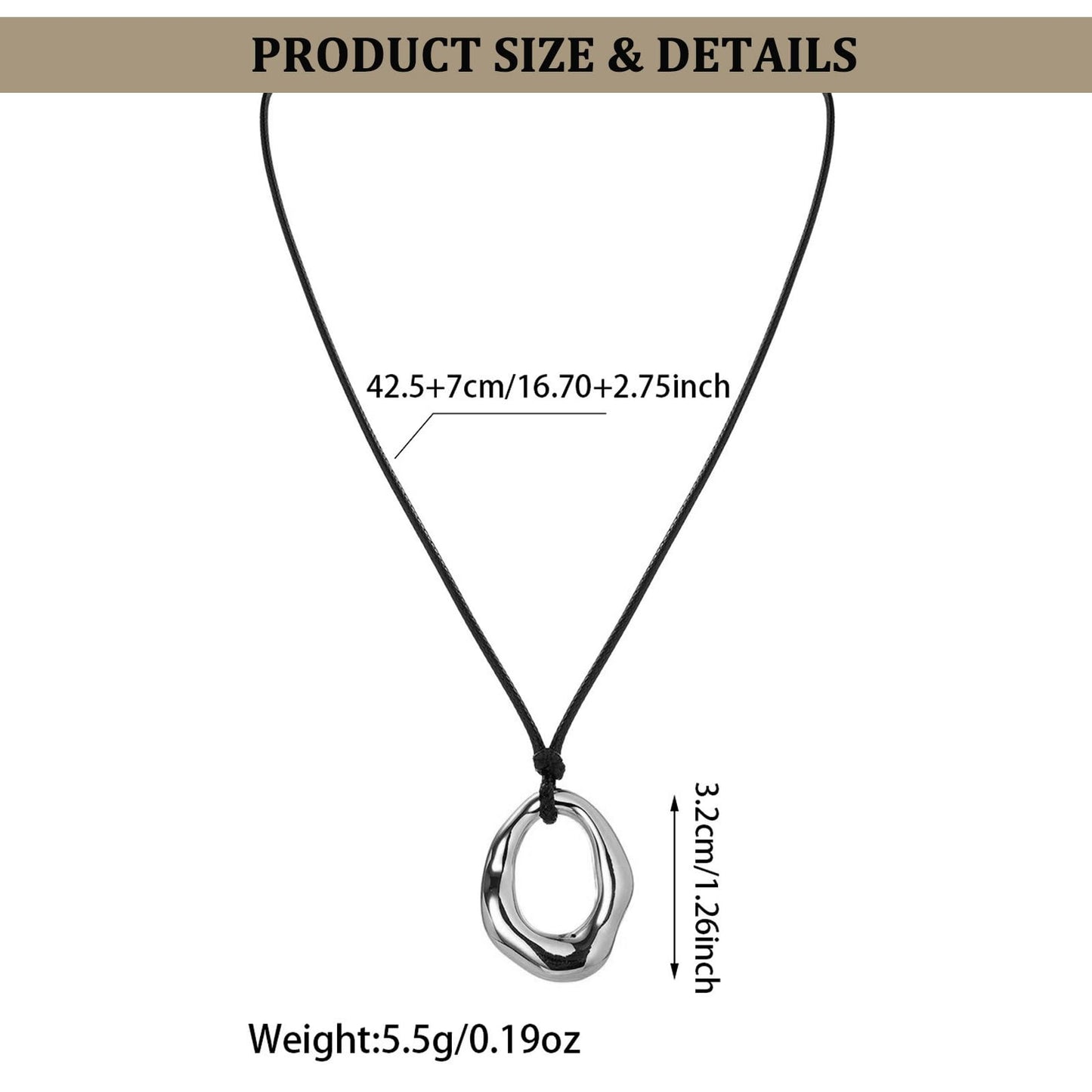 Hcrohihit Chunky Hollow Pendant Necklace for Women,Trendy Charm Big Circle Necklace Boho Punk Cowgirl Outfits Western Accessories (A-SL)